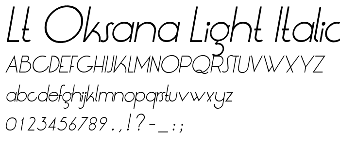 LT Oksana Light Italic police